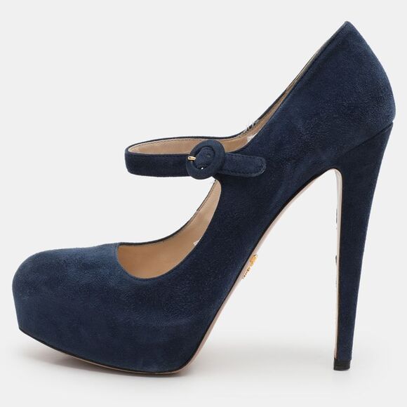 Prada Blue Suede Mary Jane Pumps Size 37,New Products : American Fashion Style Bags On Sale